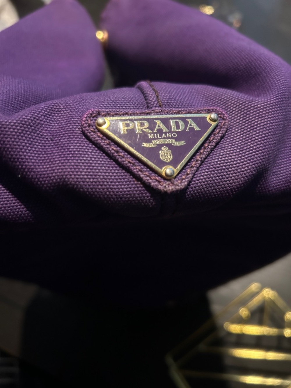 Prada Hemp Bag Large Denim Purple - Picture 8 of 12